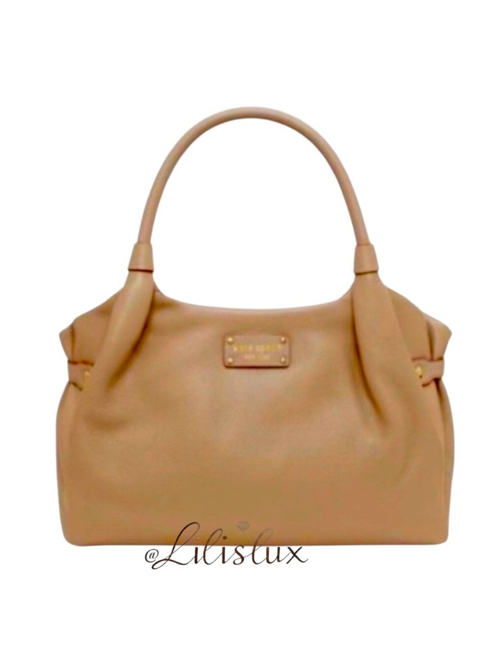 Kate Spade Tan Pebbeled Calf Leather Berkshire Road Stevie Bag EUC Soft Supple